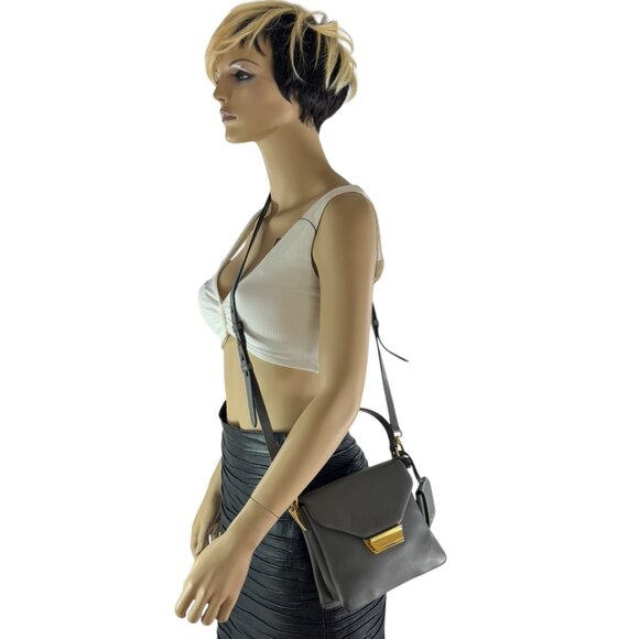 PRADA Gray Calf Skin Leather Small Ingrid TopHandle Crossbody Made in Italy - Picture 12 of 12